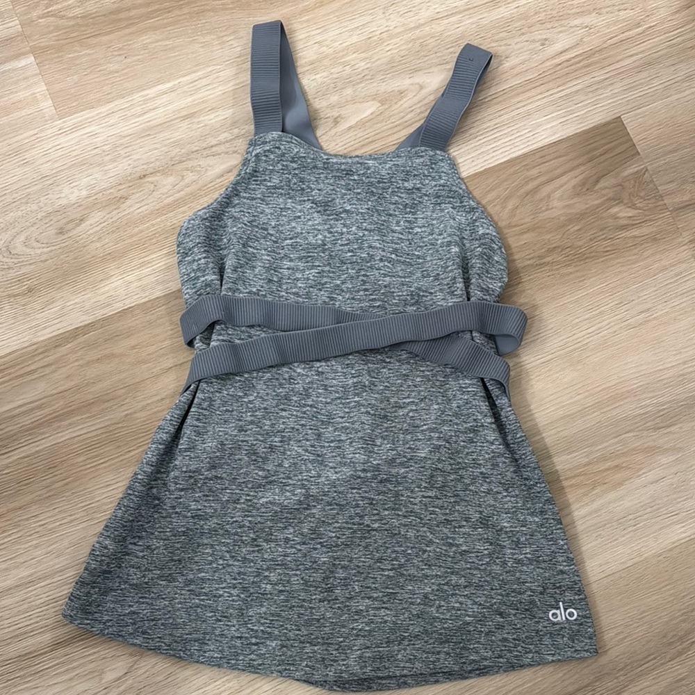 ALO Yoga Gray Halter Sundress Athletic Style